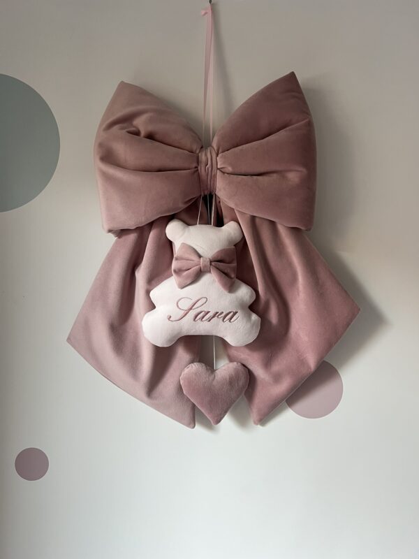 fiocco nascita velluto rosa