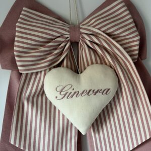 Fiocco nascita bimba rosa antico scuro